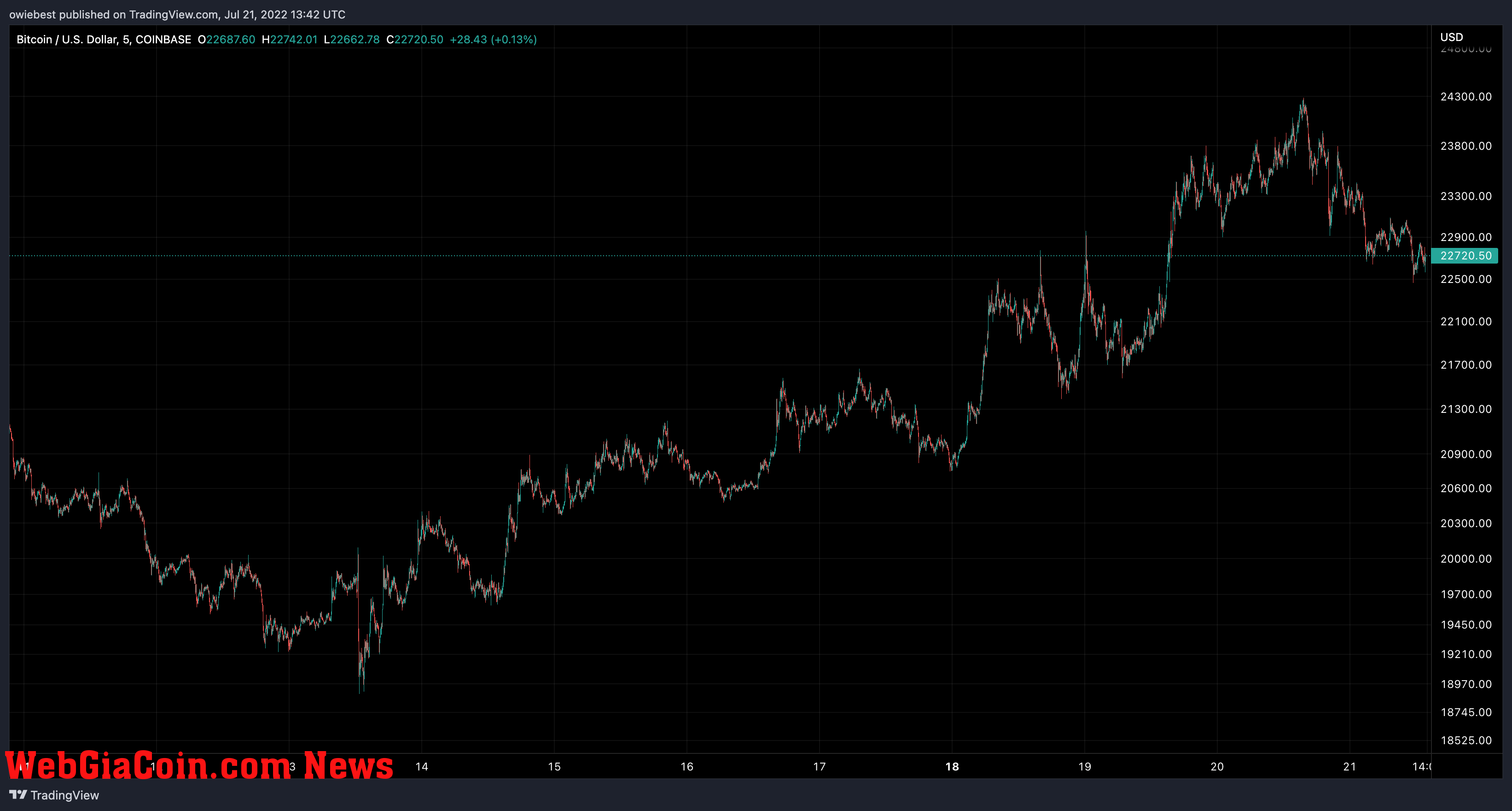 Bitcoin price chart from TradingView.com