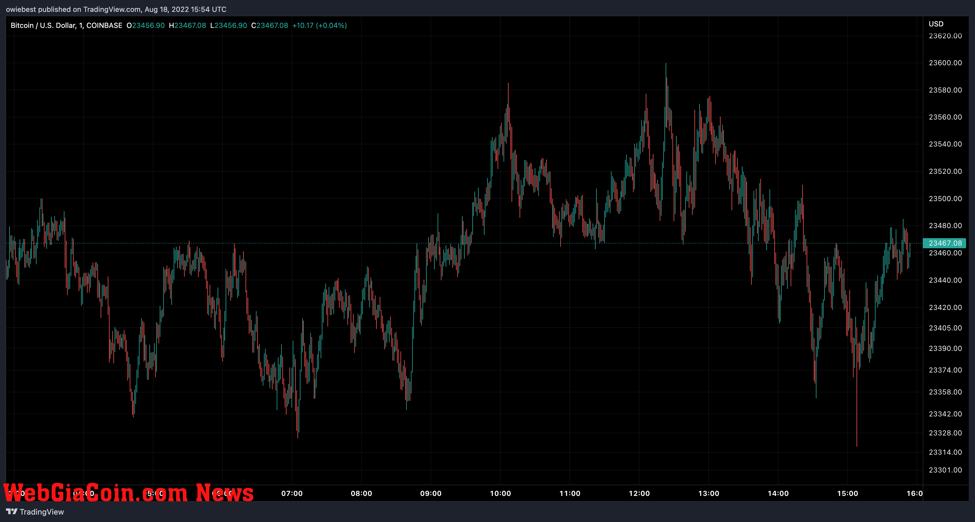 Bitcoin price chart from TradingView.com