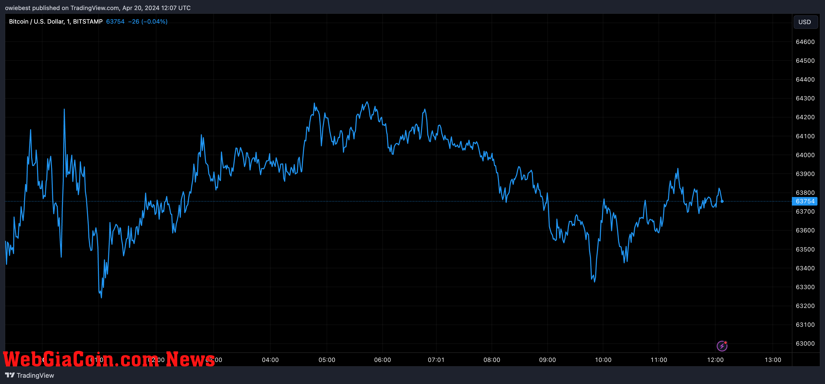 Bitcoin price chart from Tradingview.com (Bitcoin halving)