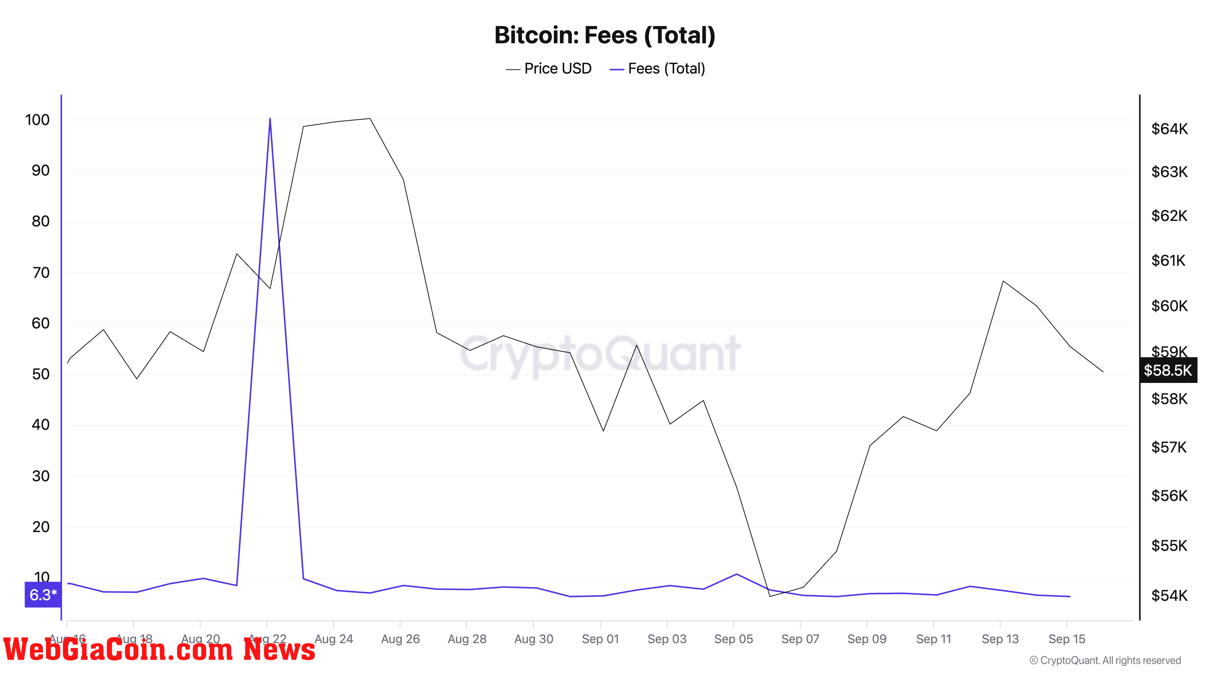 Phí Bitcoin ổn định vào tháng 9 sau khi giá tăng nhanh vào tháng 8