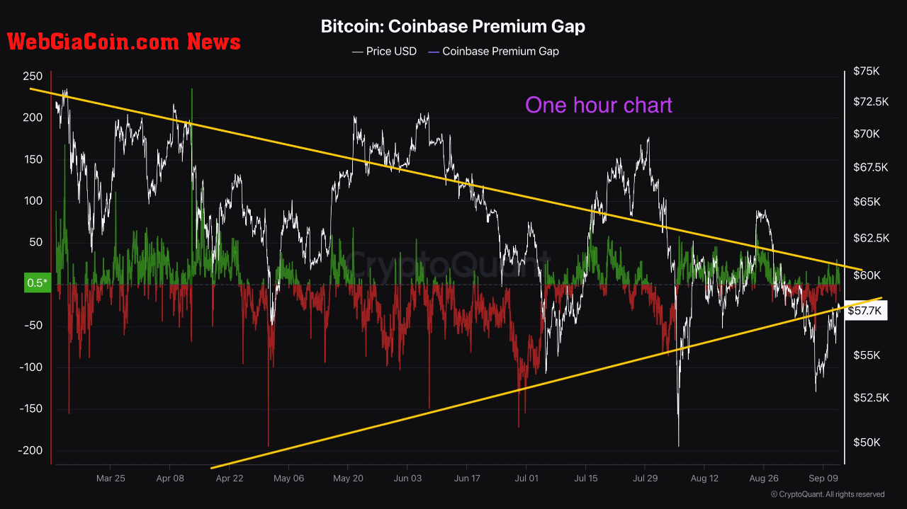 Bitcoin coinbase premium gap. 