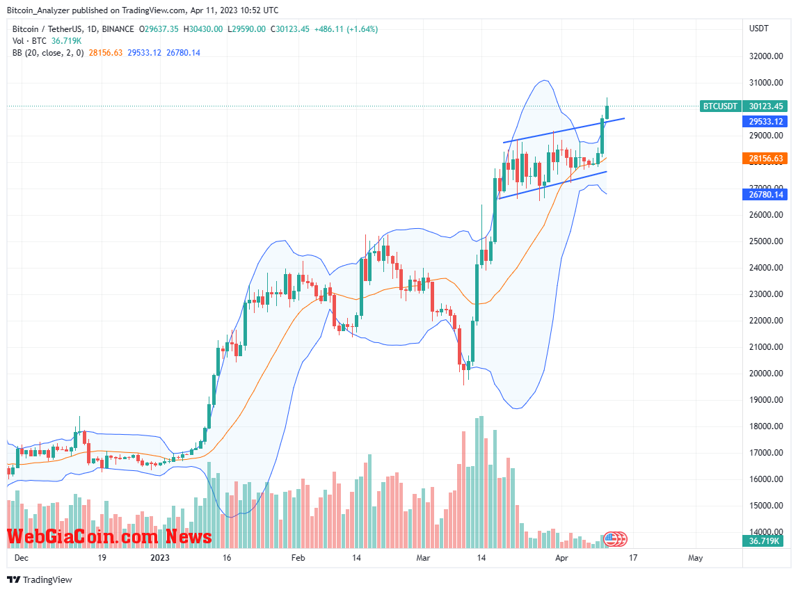 Bitcoin Price On April 11| Source: BTCUSDT On Binance, TradingView