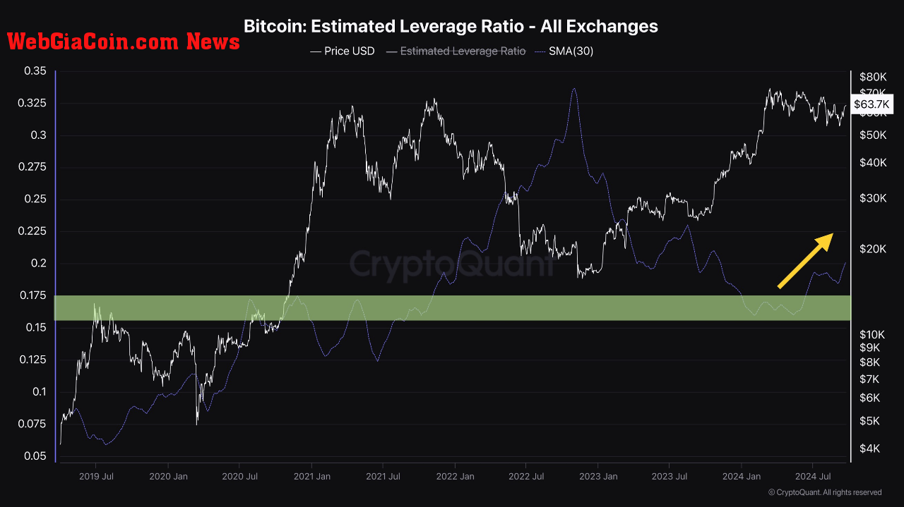 Bitcoin estimated leverage ratio. 