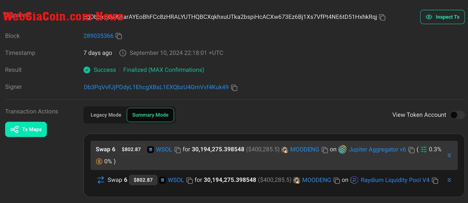 Meme coin trader buys $800 worth of MooDeng | Source: @ArkhamIntel via X