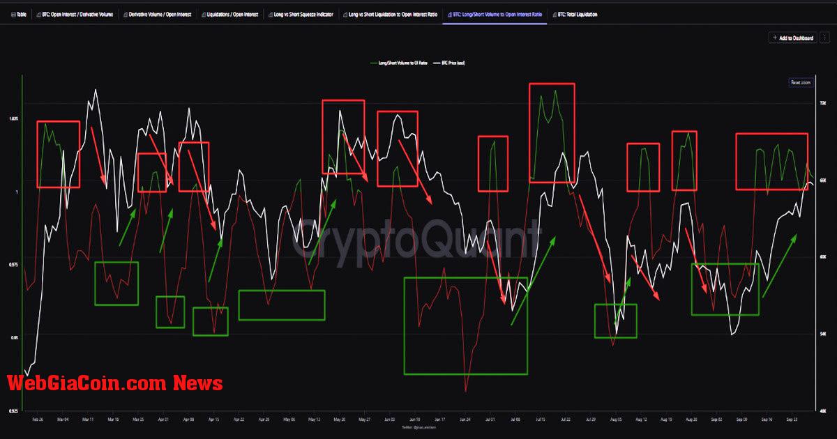 Giá Bitcoin tăng nhanh ở các vị thế mua dài hạn có thể báo hiệu sự điều chỉnh giá sắp xảy ra