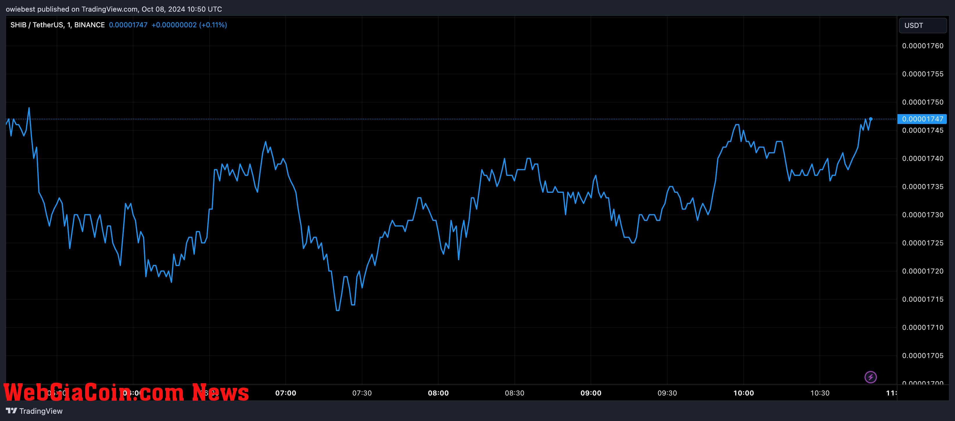 Shiba Inu price chart from Tradingview.com