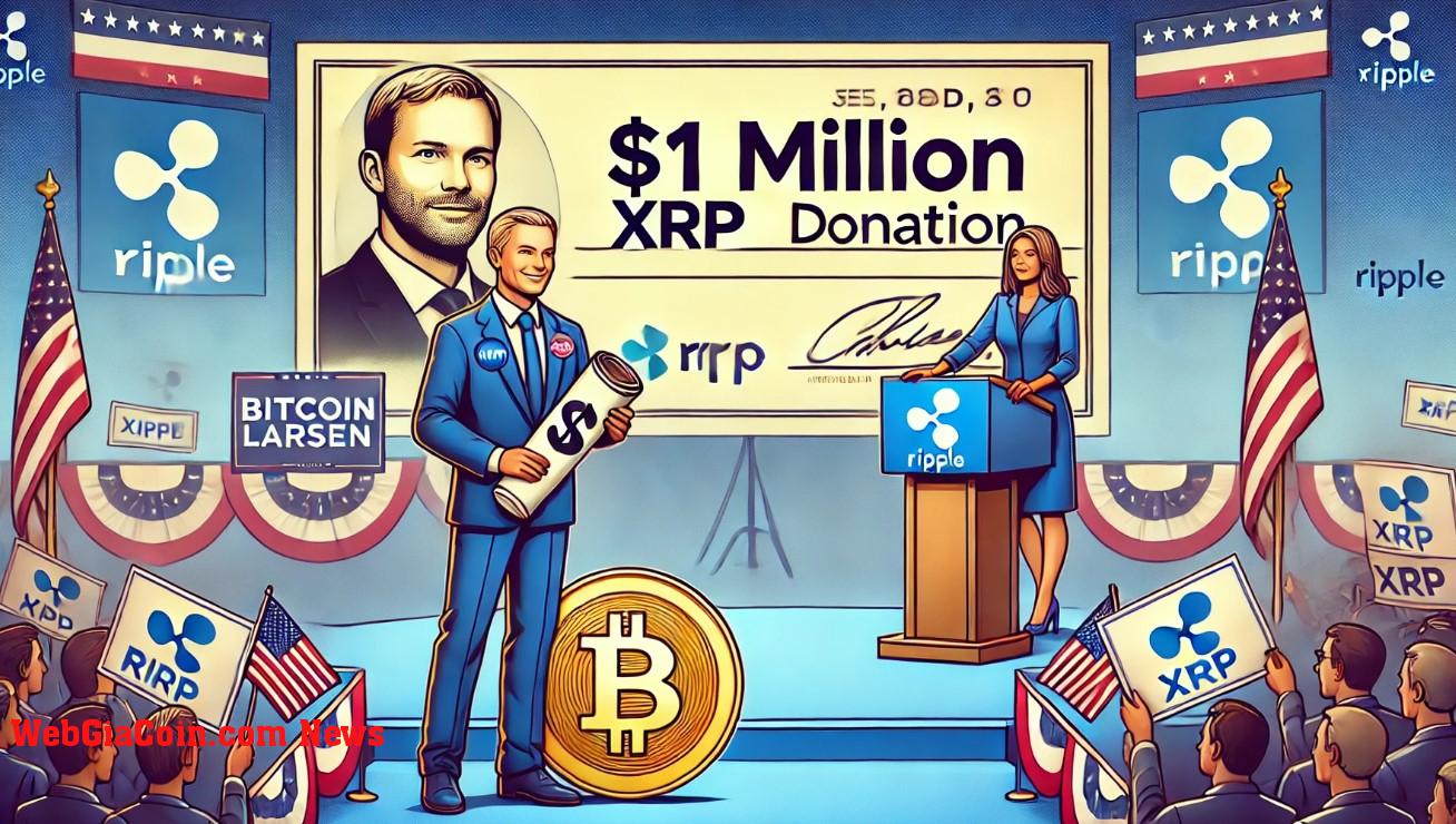 Nhà đồng sáng lập Ripple Chris Larsen gửi khoản quyên góp 1 triệu đô la Mỹ bằng XRP cho Kamala Harris