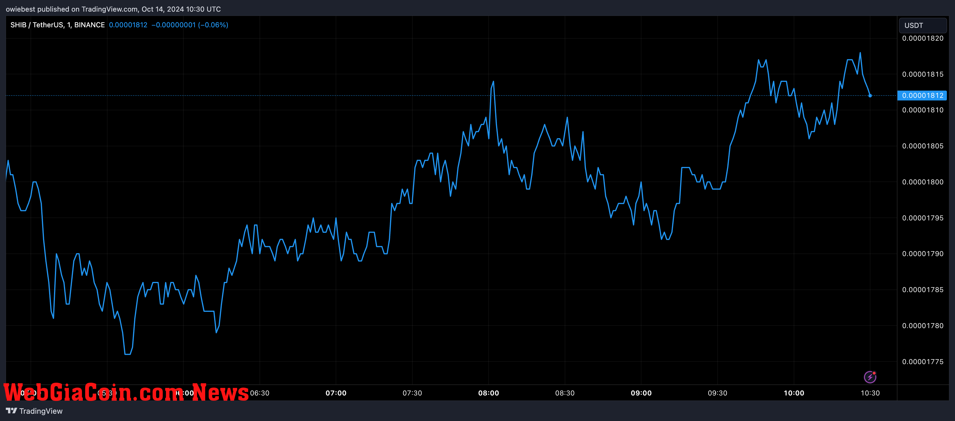 Shiba Inu price chart from Tradingview.com