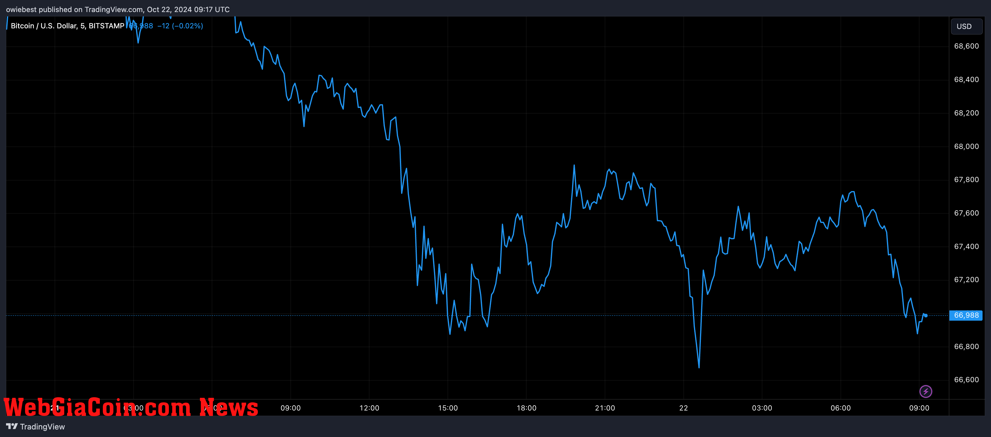 Bitcoin price chart from Tradingview.com