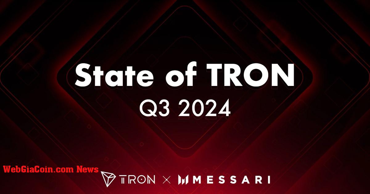 Messari báo cáo doanh thu giao thức TRON đạt mức cao nhất mọi thời đại trong quý 3 năm 2024