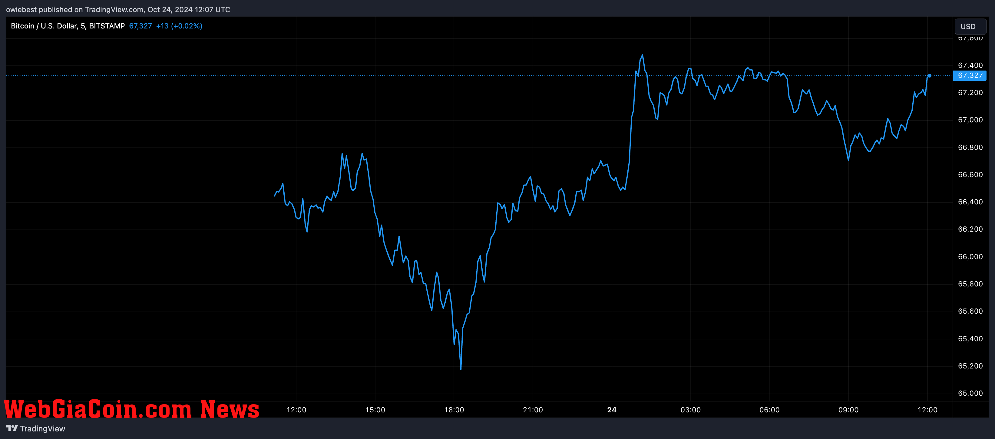 Bitcoin price chart from Tradingview.com