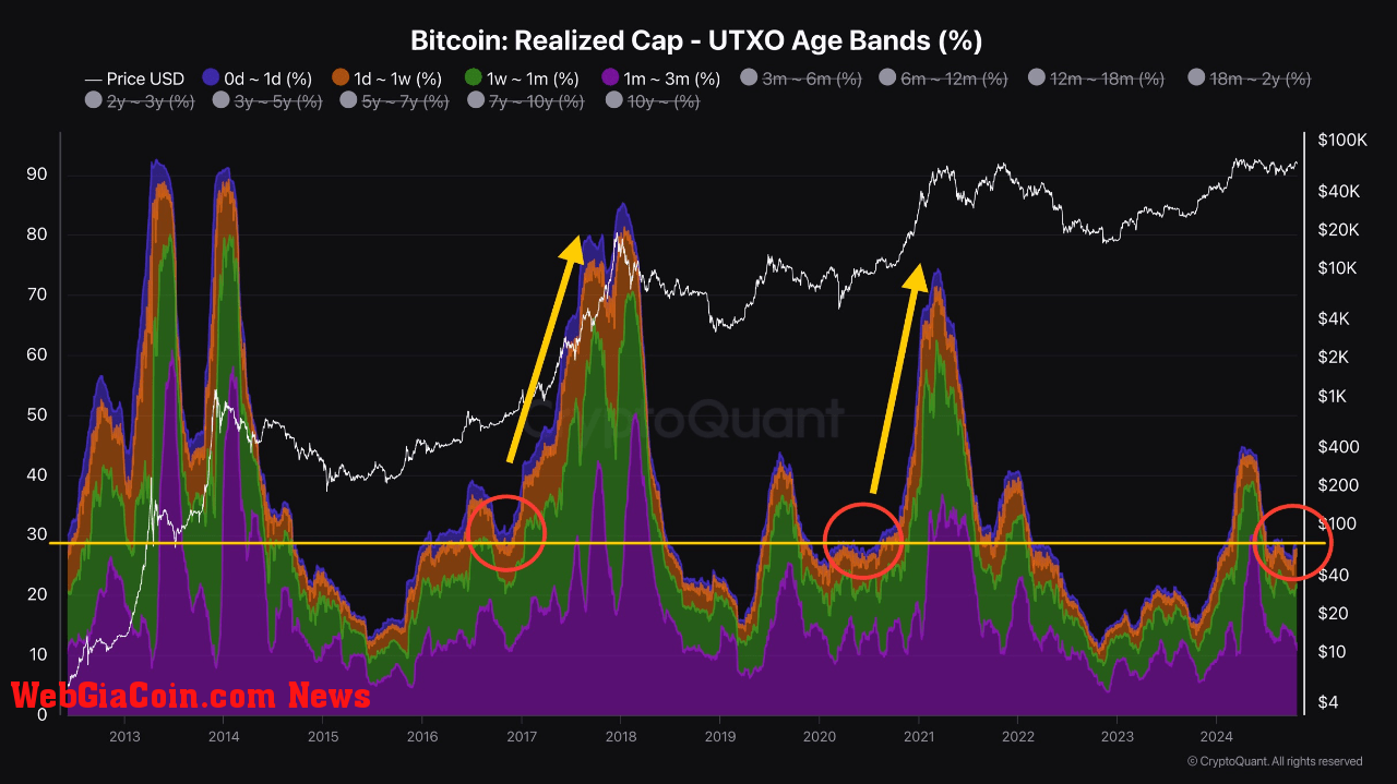 Bitcoin UTXO metric.