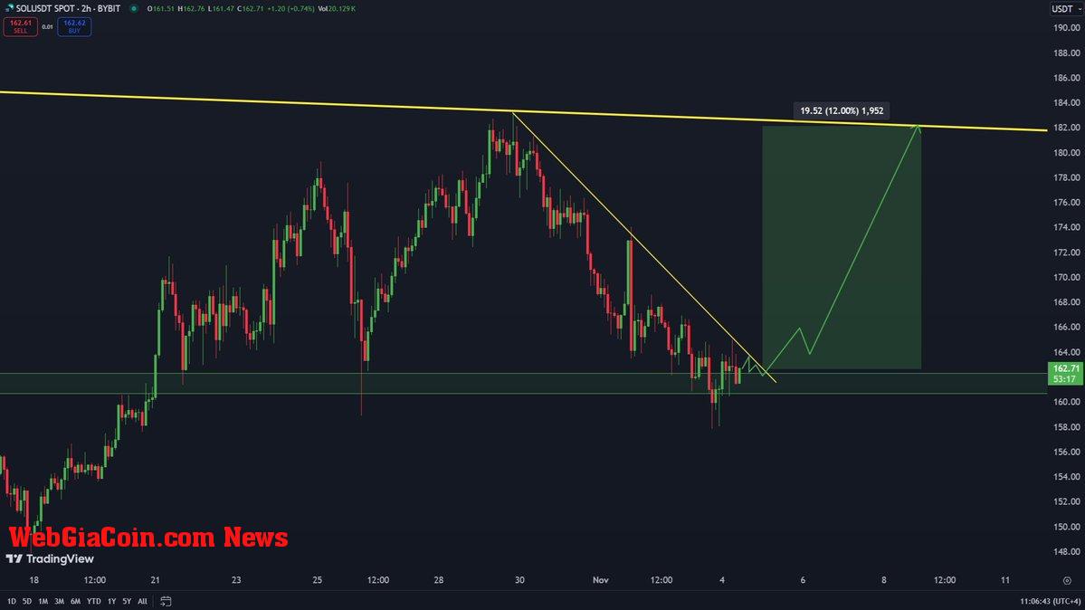 Solana trading within a descending resistance (2H) 