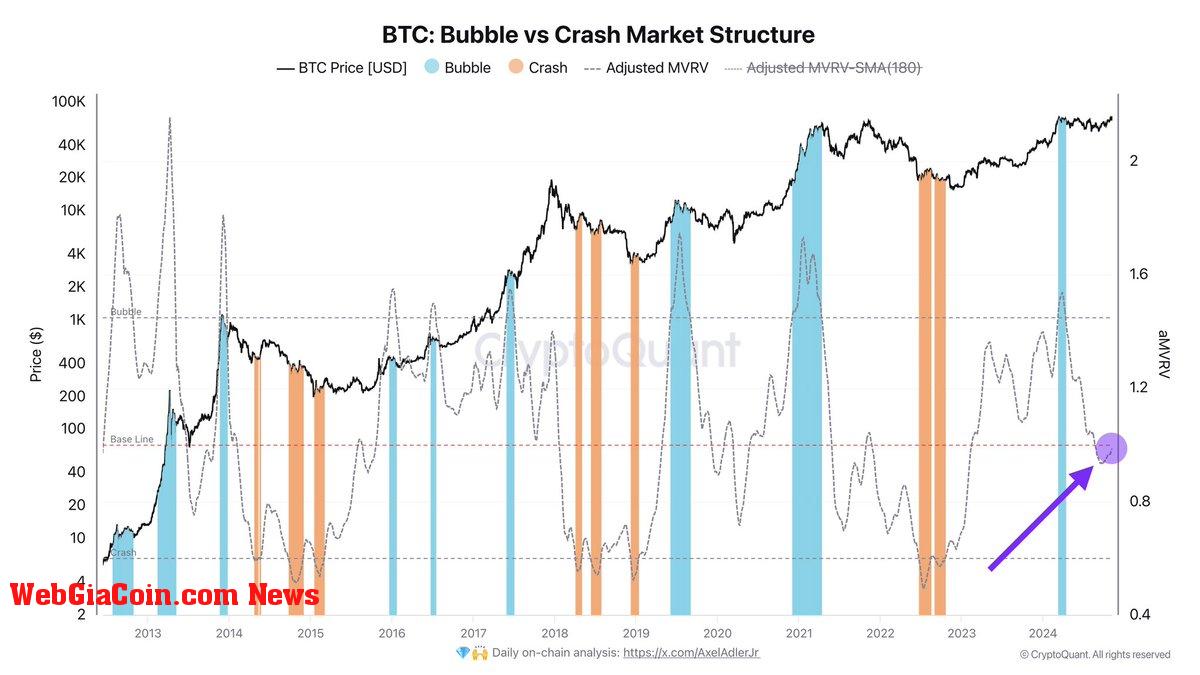 Bitcoin Bubble vs Crash Market Structure signals equilibrium 