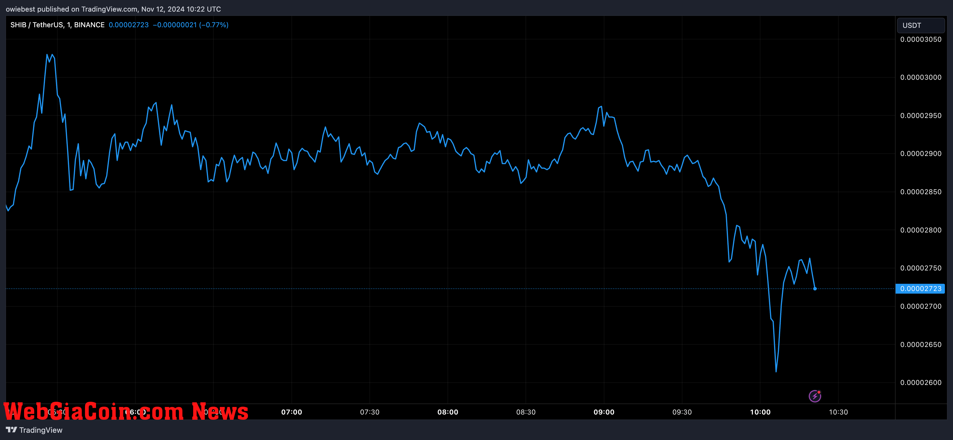 Shiba Inu price chart from Tradingview.com