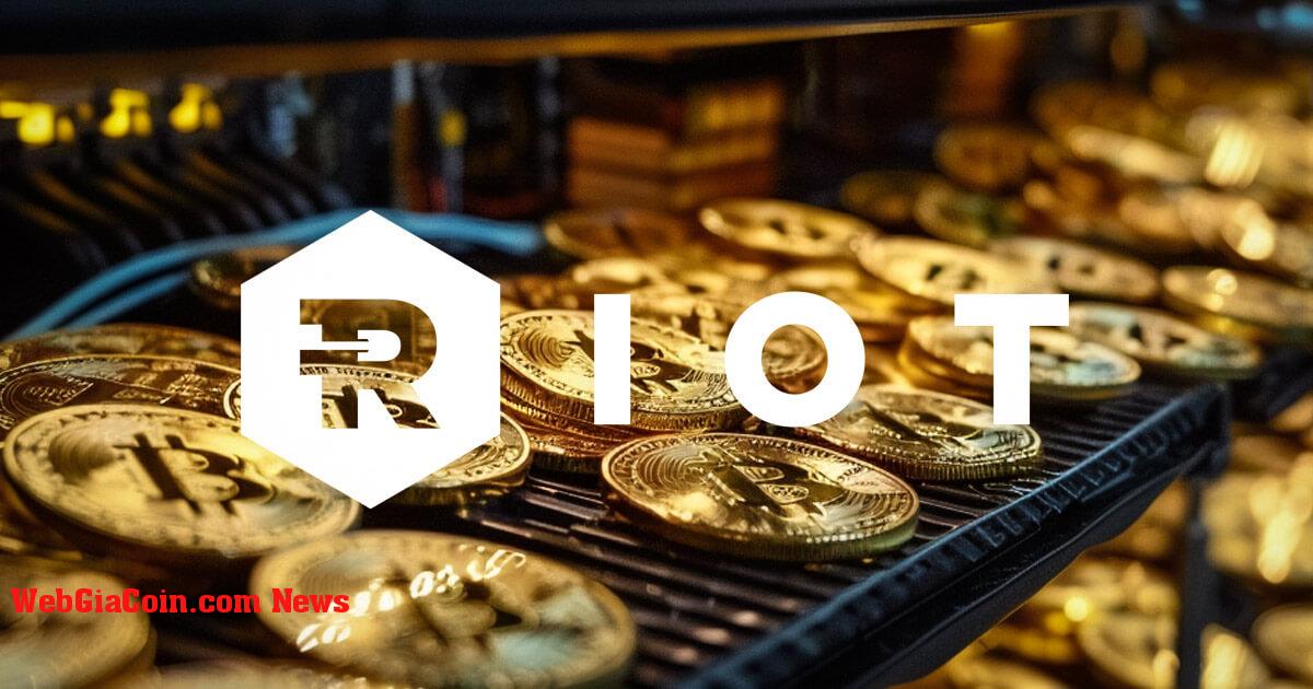 Riot Platforms tăng cường dự trữ Bitcoin bằng cách mua 510 triệu đô la