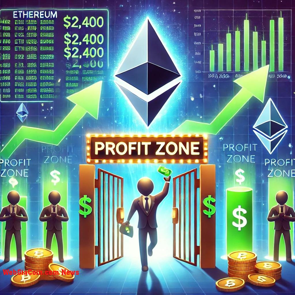 Những người đặt cược Ethereum bước vào vùng lợi nhuận khi giá tăng trên 2.400 đô la