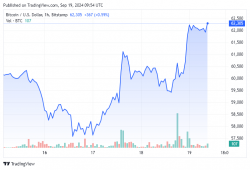 giá bitcoin: Bitcoin vượt ngưỡng 62.000 đô la lần đầu tiên kể từ giữa tháng 8, Solana dẫn đầu mức tăng