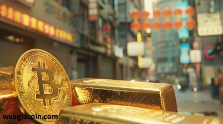 Biến động bitcoin và vàng trong quý 1 năm 2024, cho thấy mối tương quan mạnh mẽ giữa nhà đầu tư