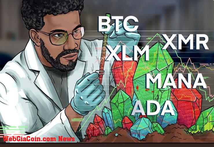 5 loại tiền điện tử hàng đầu nên xem trong tuần này: BTC, ADA, XLM, XMR, MANA