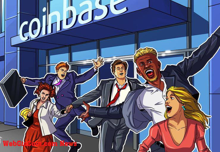 Coinbase mới blockchain được nhìn thấy khi 