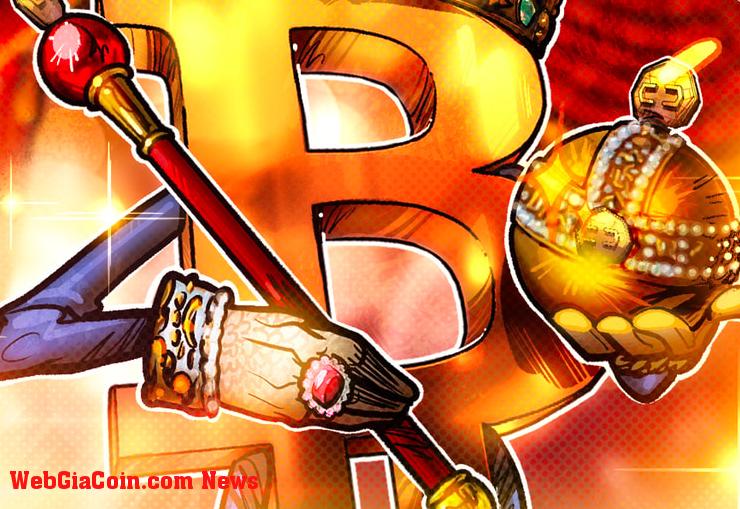 Sự thống trị của bitcoin đạt 54% – cao nhất trong 2,5 năm khi BTC Halving đến gần